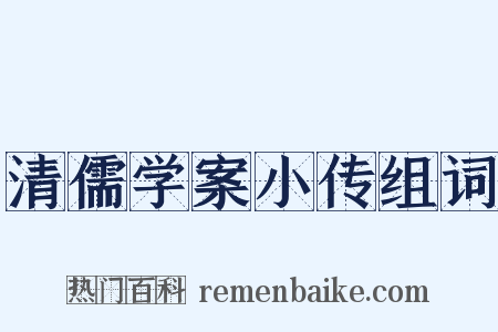 清儒学案小传组词是什么意思的图片